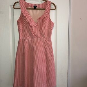 JCrew Seersucker Ruffle Dress